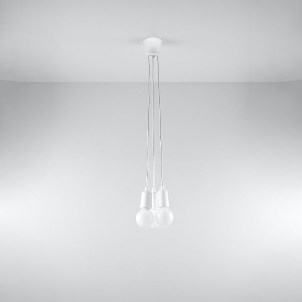 DIEGO 3 LED pendellampa - SOLLUX - Vit - Modern Loft BOHO Design - E27 - 60W vit
