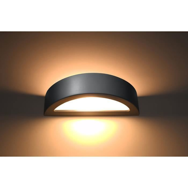 Keramisk vägglampa ATENA E27 Modern Boho Vägglampa Design för sovrum Vardagsrumstrappa Korridor - grå