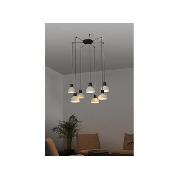 Plafonnier - FARO - KOMBO - Beige - E27 - Stål - 7 lys CROMAD