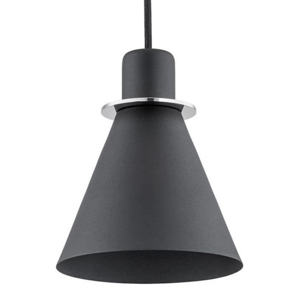 Argon BEVERLY loftslampe - sort struktur, kromelementer - E27 LED - moderne design