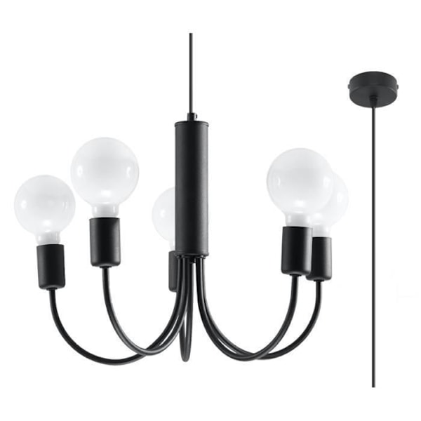 PICCOLO 5 E27 LED Pendellampa Modern Loft BOHO Design Corridor -Svart