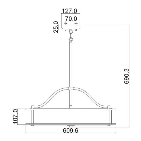 Elstead Emory 4-Light Round Semi-Flush Takarmatur, Tenn - KL-EMORY-P-M-OZ