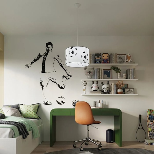 Hængelampe - Sollux Lighting - Football A 40 - Hvid/Sort - 40x40x82 cm - LED vit svart