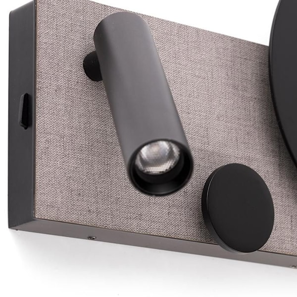 Lige LED væglampe med læselys Faro Klee Steel Grey 20065 Grå