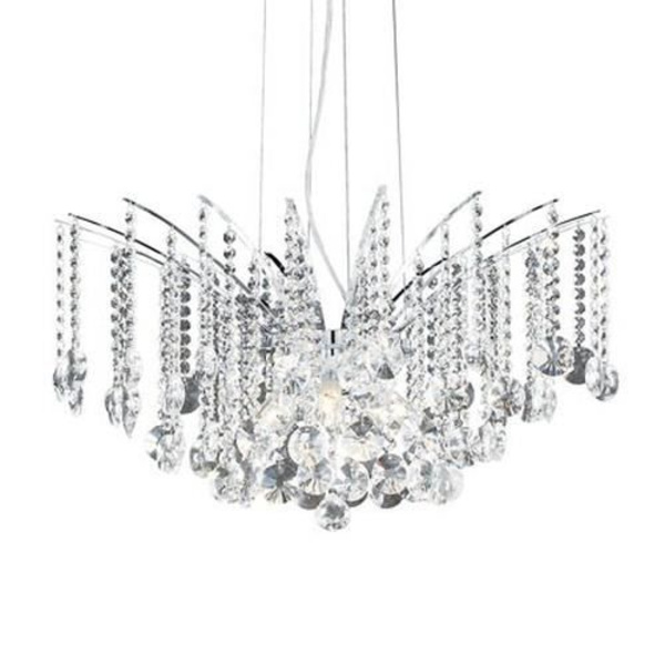 Ideal Lux AUDI-77 SP8, Soveværelse, Børneværelse, Spisestue, Stue, Krom, IP20, Overflade, Rund, Glas, Metal Krom