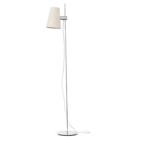 Gulvlampe - FARO - Lupe - Hvid - Metal - Elektrisk Krom