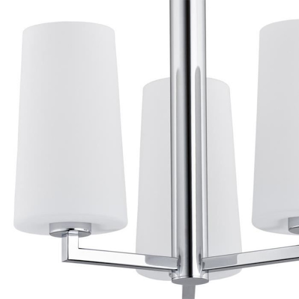 Argon CAMELOT nedhængt loftslampe med flere arme - Krom base - Mat opalglas - 3 lys