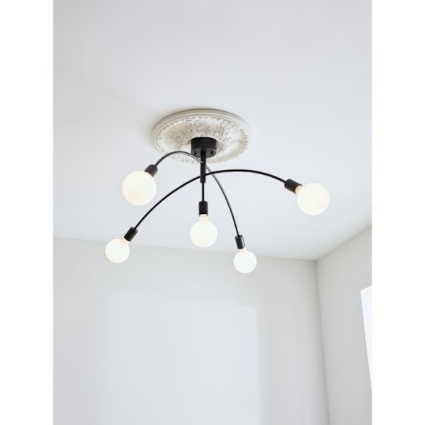 Markslojd CRUX Crux Multi Arm Semi Flush 5 Light Ceiling Light Svart