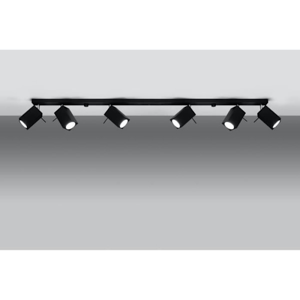 Modern LED-taklampa MERIDA 6L - Svart - SOLLUX - GU10 - 6 glödlampor - 40W - A++ - E Svart