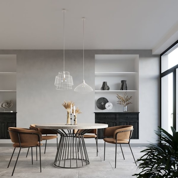 GATE E27 LED Pendellampa Modern Loft Boho Design Corridor - Vit