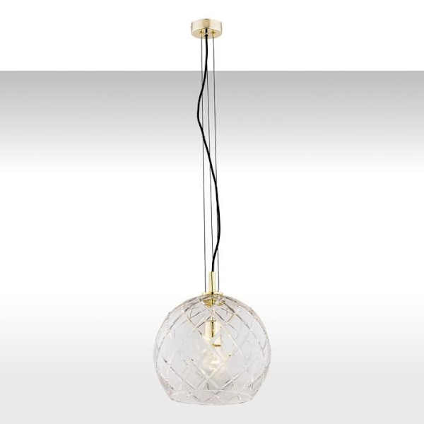 Argon OVIEDO Transparent Globe hængende loftslampe, Messing Stål