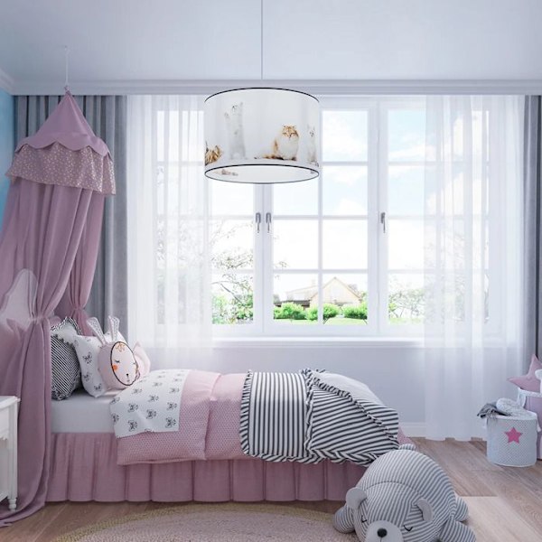 Hängande lampa - Sollux Lighting - Kitty 40 - Vit/multifärgad - LED - Barnrum vit/flerfärgad