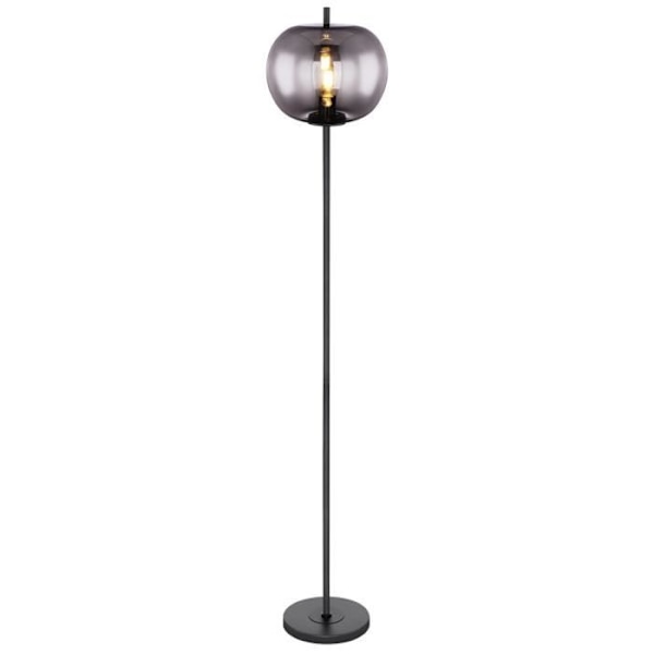 BLACKY gulvlampe (H160cm) i sort metal og røget glas