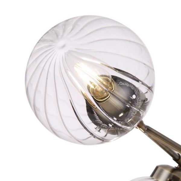 Daisy Modern ljuskrona, 8 lampor, metall, sfärisk lampskärm, transparent glas, diameter 78 cm, asymmetrisk design, E14 40W ej inkl.