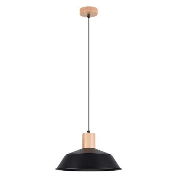 Hængelampe - Sollux Lighting - Fano - Sort - Træ - Skandinavisk Stil svart