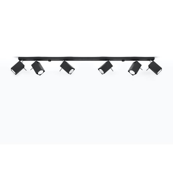 Modern LED-taklampa MERIDA 6L - Svart - SOLLUX - GU10 - 6 glödlampor - 40W - A++ - E Svart