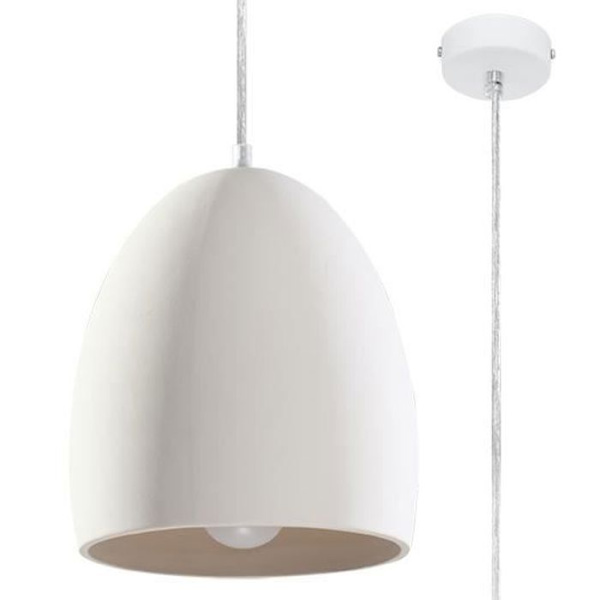 FLAWIUSZ E27 LED Keramisk Pendel Modern Loft BOHO Design Corridor - Hvid