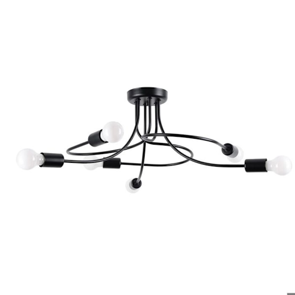 Lys - Sollux Lighting - Levar 6 - Sort Metal - E27 - Indendørs svart