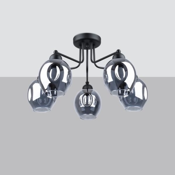 Sollux Fillan Multi-Arm Semi-Flush Mount Loftslampe, Sort