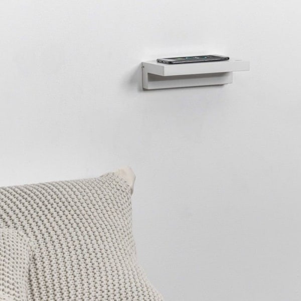 Væglampe - FARO BARCELONA - WELL - LED - Trådløs oplader - Moderne design BLANCO