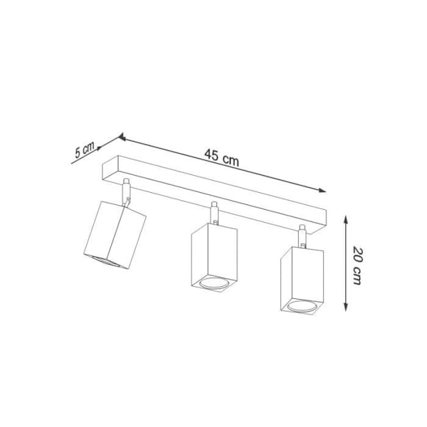 Loft lysestang - SOLLUX - Keke - Eg - 3x GU10 - Moderne design - 40W