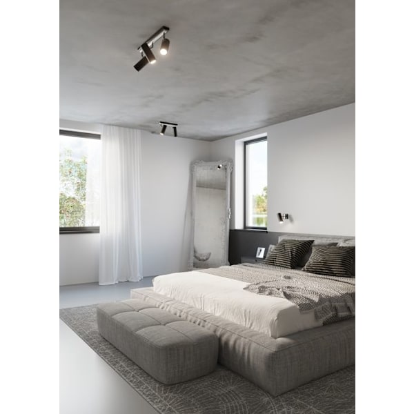 DIREZIONE 2 LED-taklampa - SOLLUX - Svart - Industriell - Loft - 2 GU10-lampor
