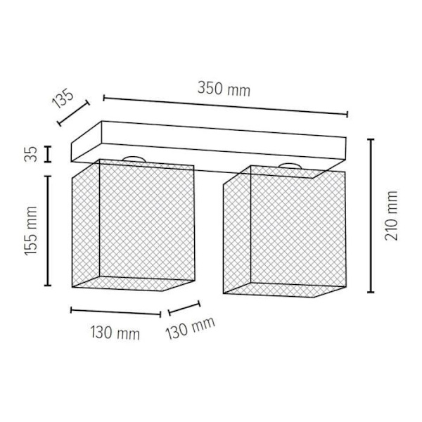 Taklampa i oljad ek, 2-huvuds ljusburdesign, NORMAN WOOD Oljad ek
