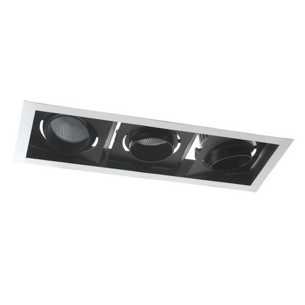 Ventilator Europa APOLLODownlight LED forsænket 3 lys Justerbar Sort 3600lm 4000K 51,3x18,8x12cm