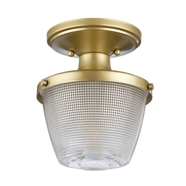 Elstead Dublin 1 lys semi-loftslampe, malet naturmessing, IP44, E27