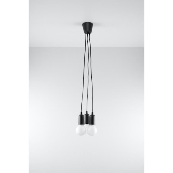 DIEGO 2 E27 LED Pendellampa Modern Loft BOHO Design Corridor - Svart