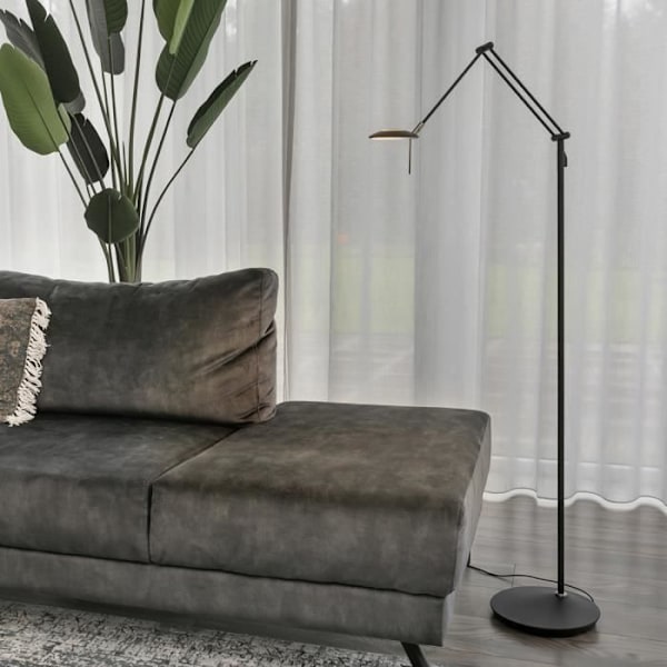 Gulvlampe - Sienna - Zodiac - Mat Sort - Metal - Indbygget LED - 100-185 cm Svart