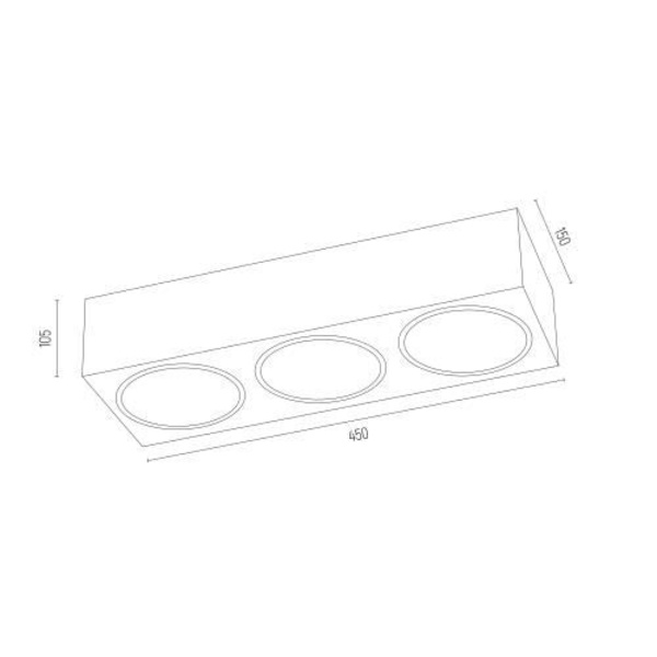 Triple overflademonteret downlight Argon RODOS - Hvid - G9 - LED