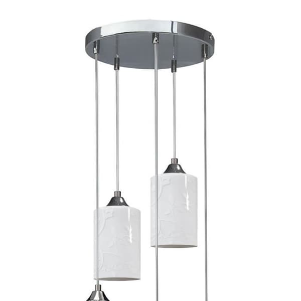 Blomster Pendel 5xE27 Max.60W Krom/Hvid