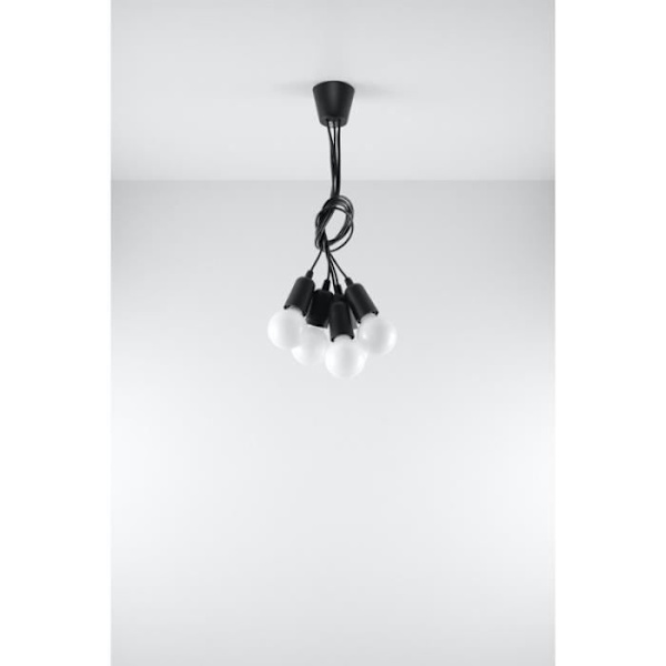 DIEGO 3 E27 LED Pendellampa Modern Loft BOHO Design Corridor - Svart