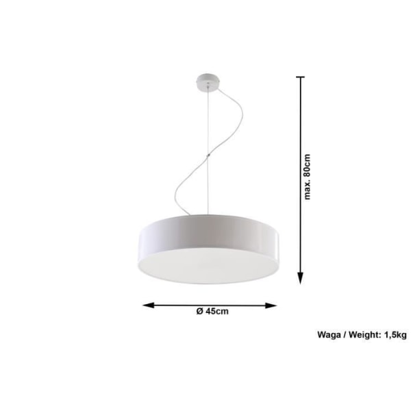 ARENA 45 E27 LED pendellampa Modern Loft BOHO Design Corridor - SOLLUX - Vit - 3 glödlampor - PVC