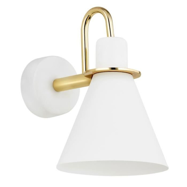 Argon væglampe BEVERLY Dome White Structure - Messingelementer - Soveværelse - Moderne - Design