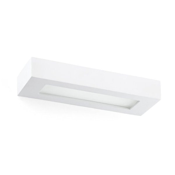 Gips vägglampa längd 36cm Olaf Vit