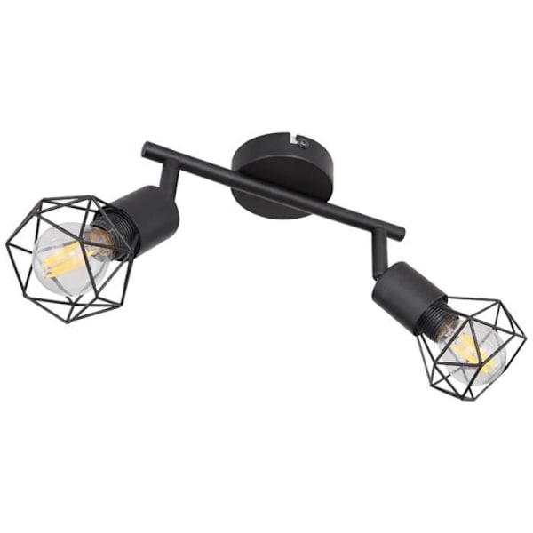 Taklampa, burdesign, justerbara spots, svart, L 22 cm, XARA I