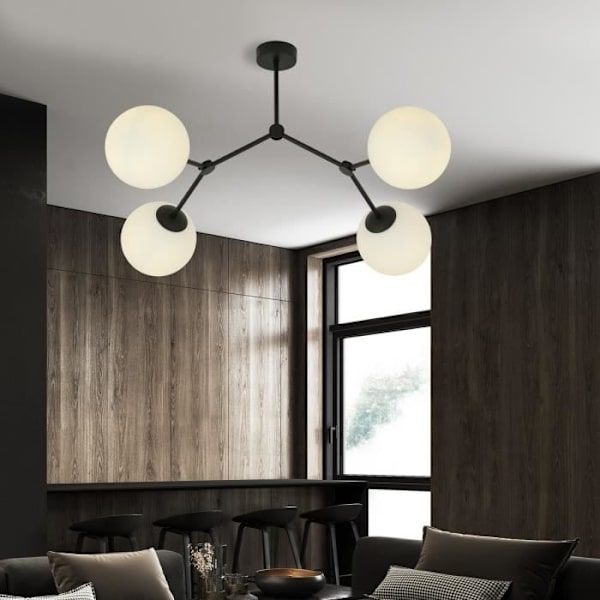 Emibig SPACE Globe Space Svart taklampa med vit glasskärm, 4x E14