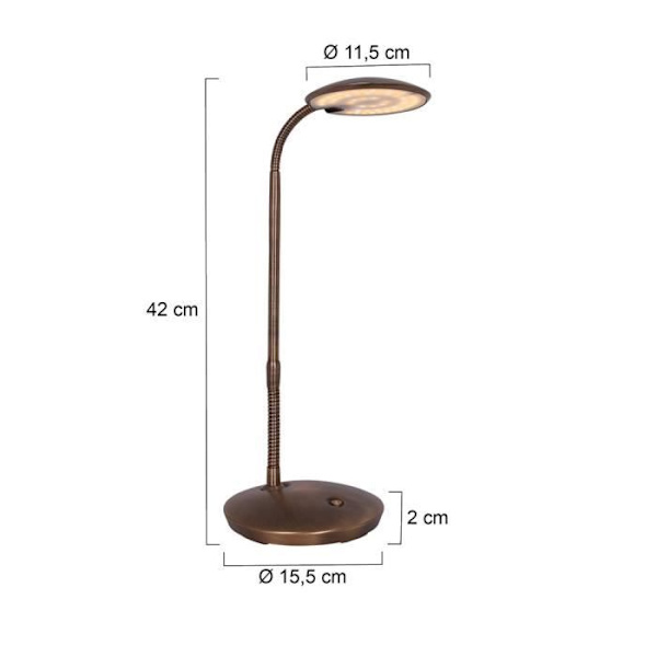Sienna ZenithBrushed Bronze Led skrivebordslampe, mat plast