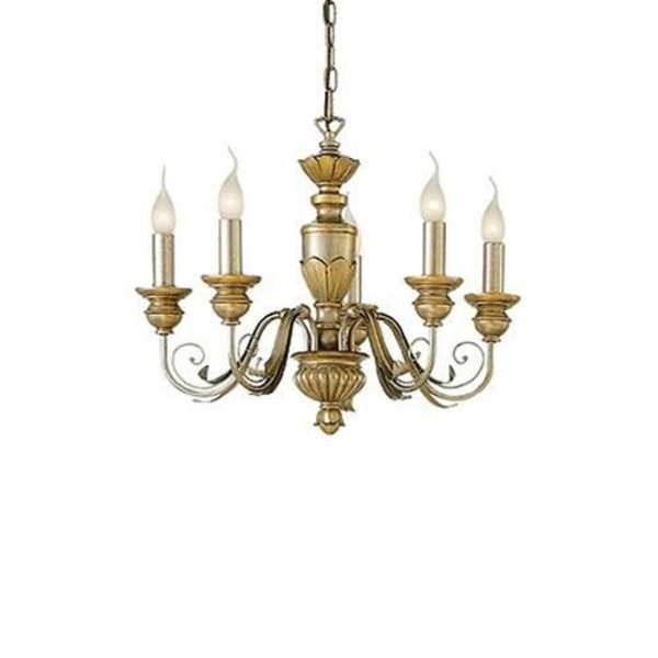 Ideal Lux DORA SP5, Sovrum, Barnrum, Matsal, Vardagsrum, Guld, IP20, Yta, Rund, Metall