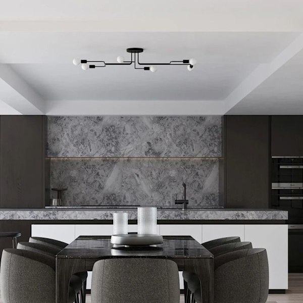 Lampa - Sollux Lighting - Vektor 6 - Noir - 6 glödlampor - LED - Inomhus svart