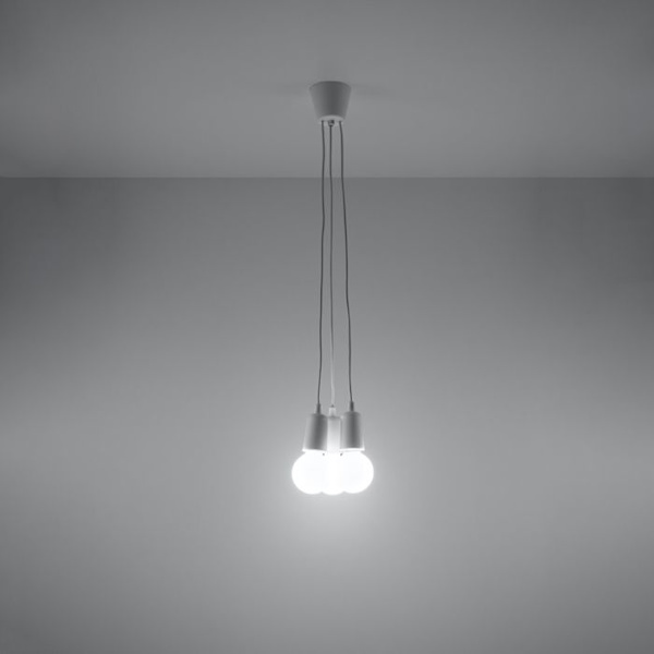 DIEGO 3 LED pendellampa - SOLLUX - Vit - Modern Loft BOHO Design - E27 - 60W vit