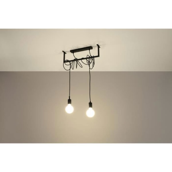 SALAMANCA 2 E27 LED Pendel Moderne Loft BOHO Design Korridor - Sort