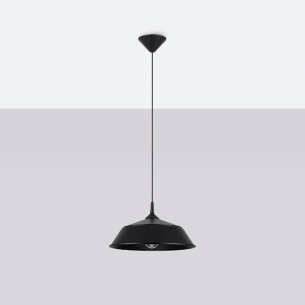 Suspensionslampe - Sollux - Frika - Stål - E27, 1x maks 15W LED - Sort