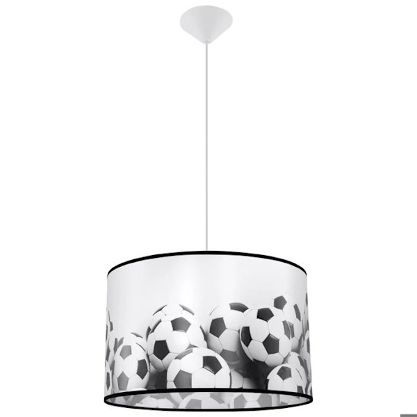 Suspenderet lampe - Sollux Lighting - Football B 40 - Hvid/Sort - 40x40x82 cm - LED vit svart