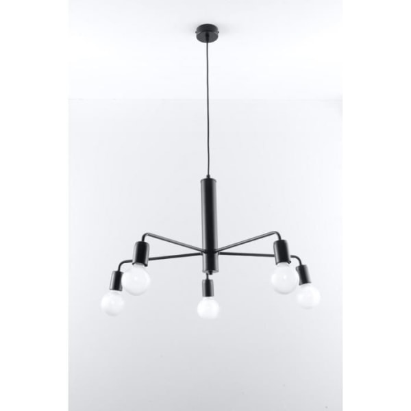 DUOMO 5 LED pendellampa - SOLLUX - Svart - Industriell - Loft - 5x60W E27