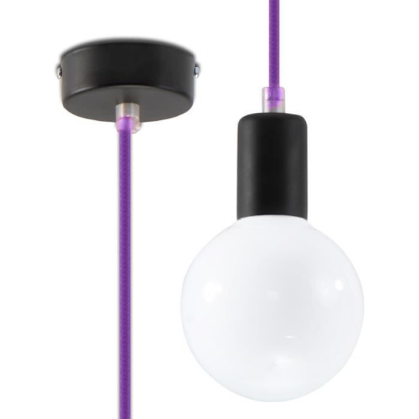 Hänglampa EDISON E27 LED Modern Loft BOHO Design Korridor - Lila - SOLLUX - 1 Lampa - 60W - A++ - E