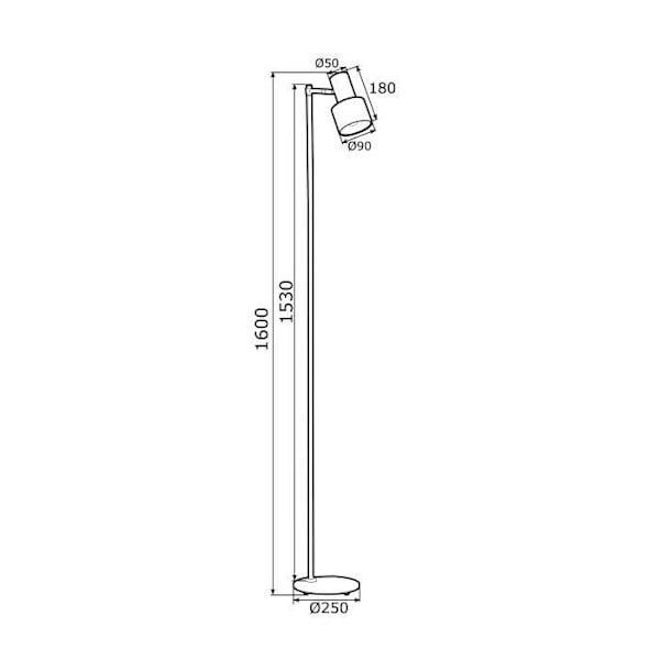 Argon DORIA Task Gulvlampe Hvid Struktur, Messing Elementer