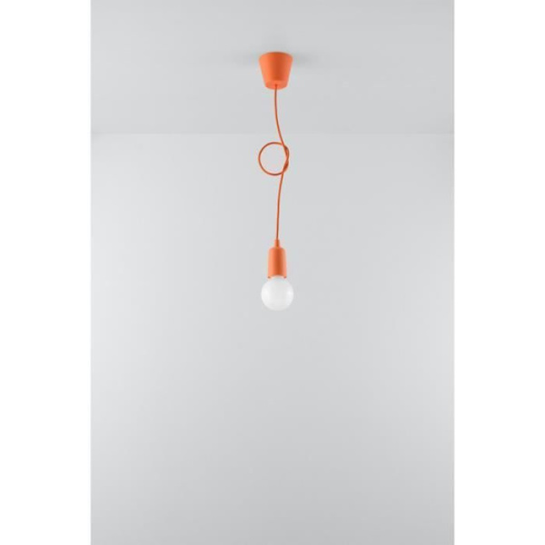 Modern LED-pendellampa Loft BOHO Design Corridor - SOLLUX - DIEGO 1 - Orange - E27 - 60W